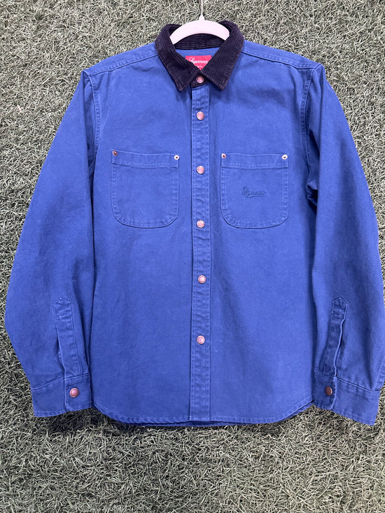 Supreme Script Canvas Snap Shirt M