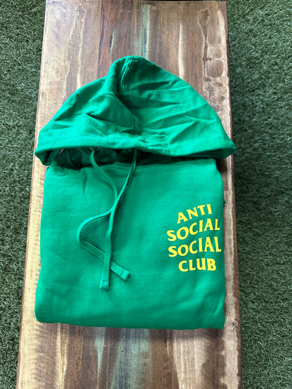 Anti social social club hoodie green